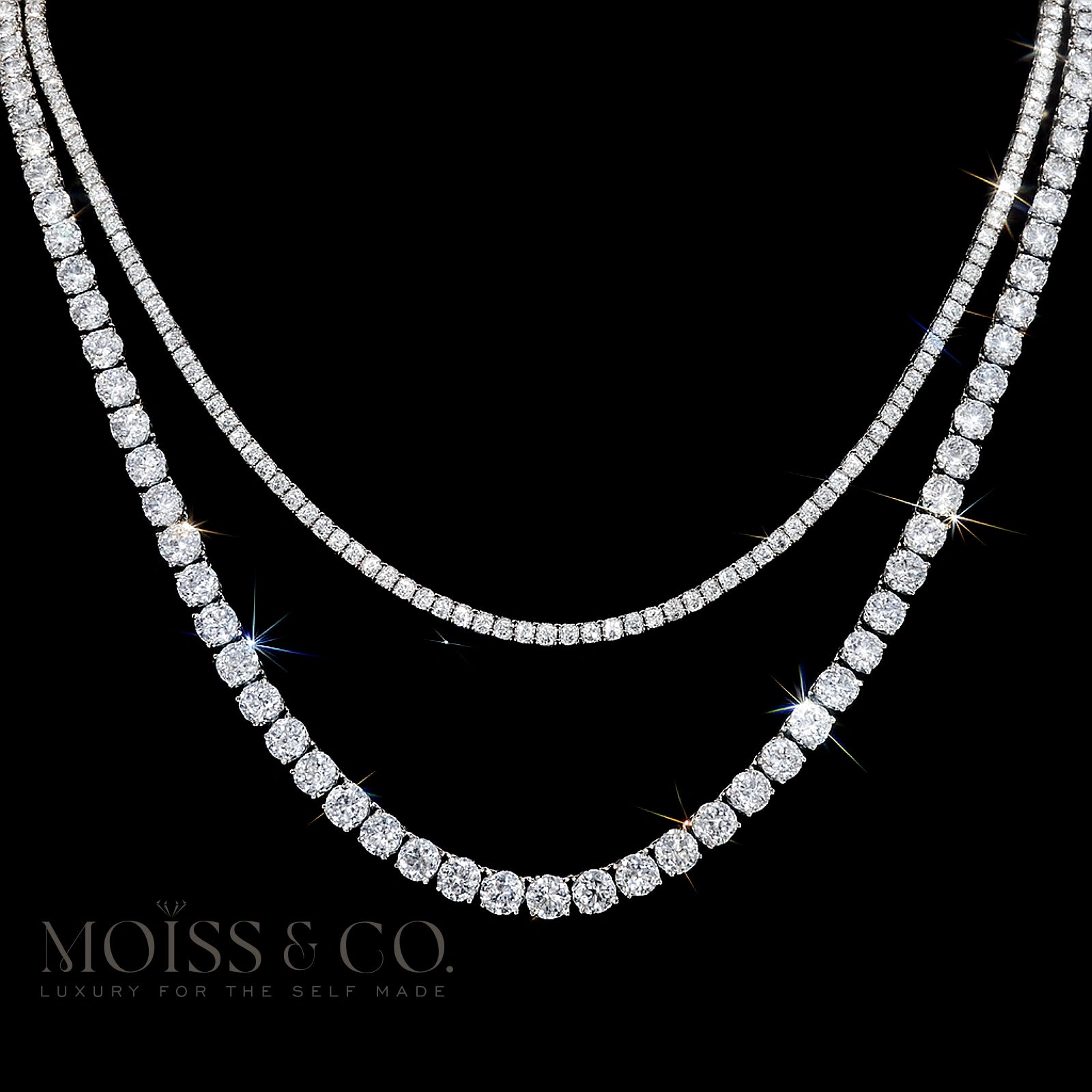 20 Inch VVS Moissanite Tennis Chain 14K Gold (All Sizes) - Moissanite Canada
