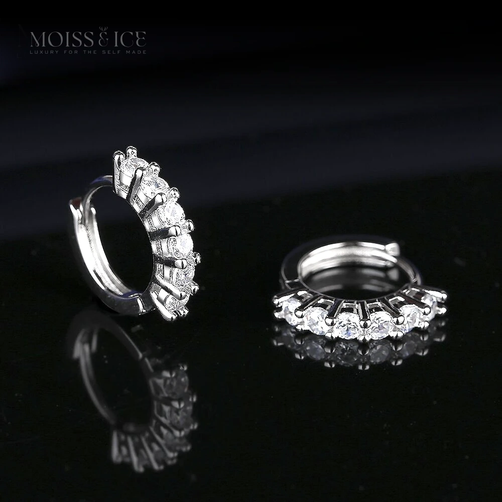 The Chamak Round Brilliant Cut Moissanite Eternity Hoop Earrings