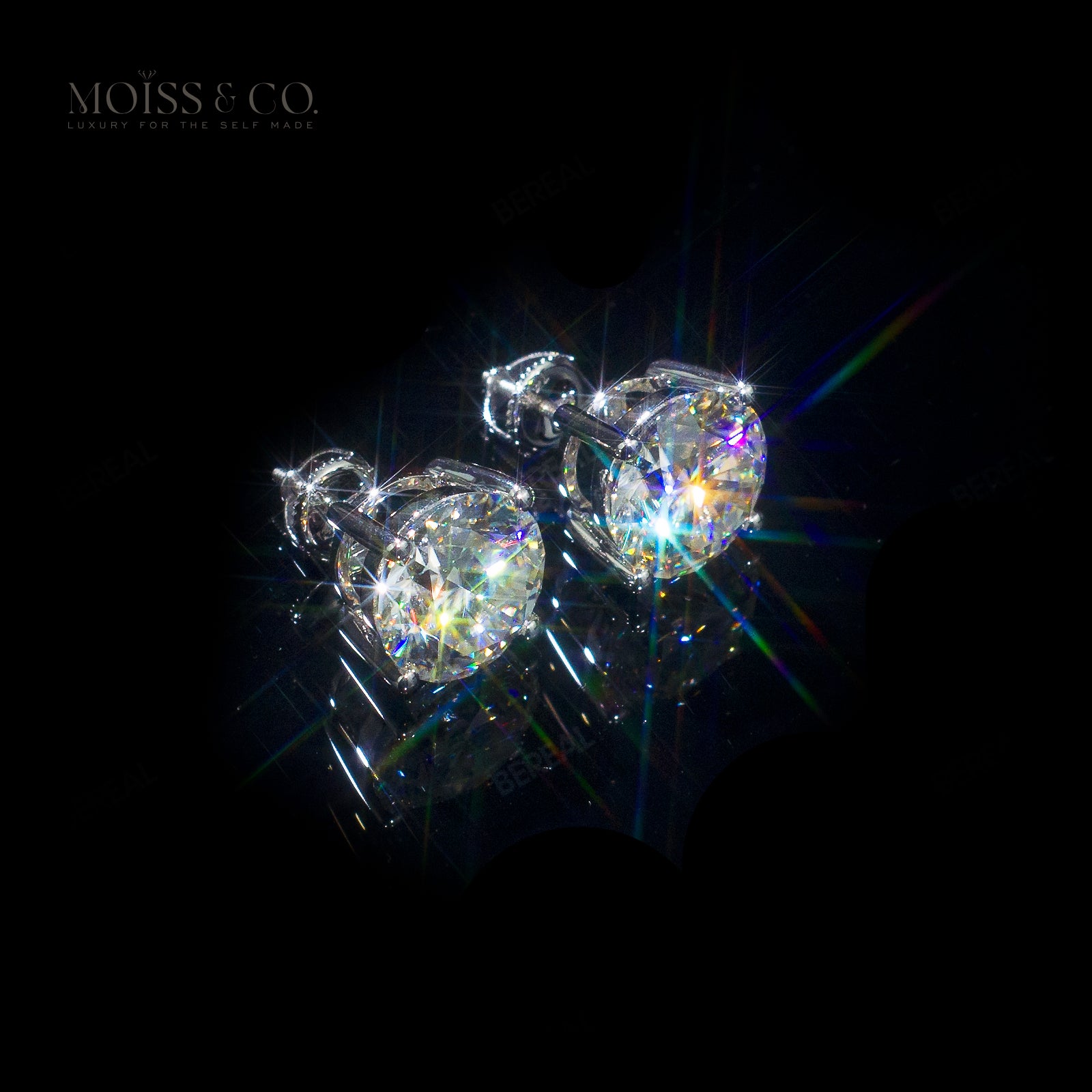 Moissanite solitaire stud Earrings