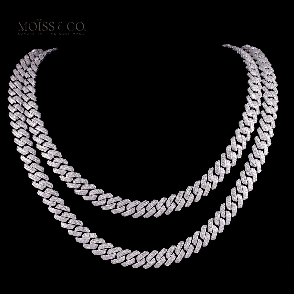 8mm Womens Moissanite Miami Cuban Link Chain 14K Gold - Moissanite Canada